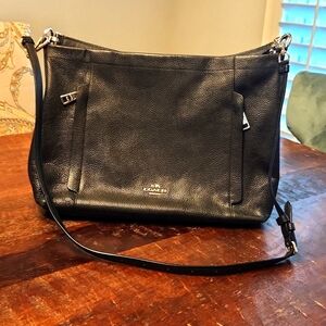 Coach black pebbled leather crossbody bag